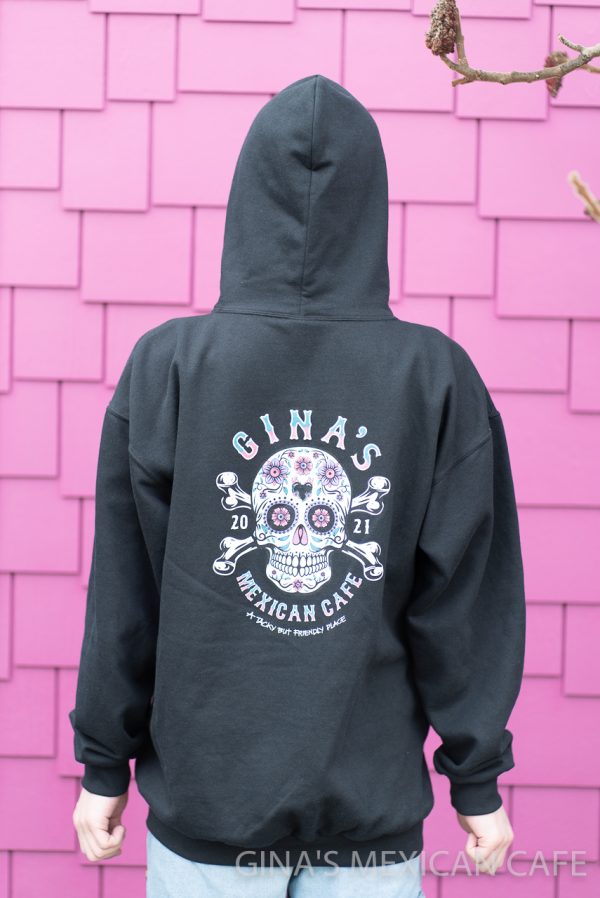 Gina's Mexican Cafe Men's Black Hoodie Back