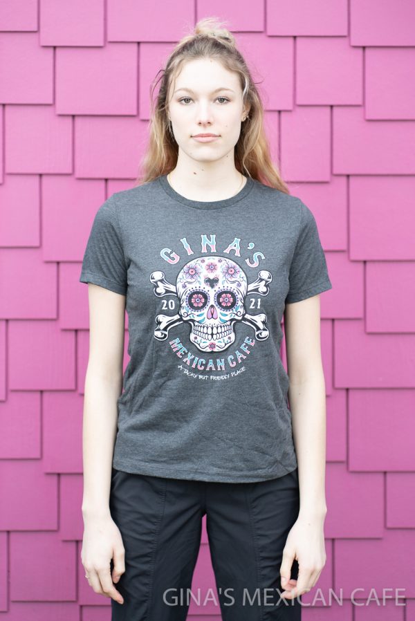 Gina's Mexican Cafe Women's Tee-Shirt Heather Slate Front