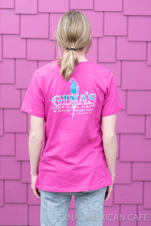 Gina's Mexican Restaurant - Women's Pink Fitted T-Shirt Logo Back